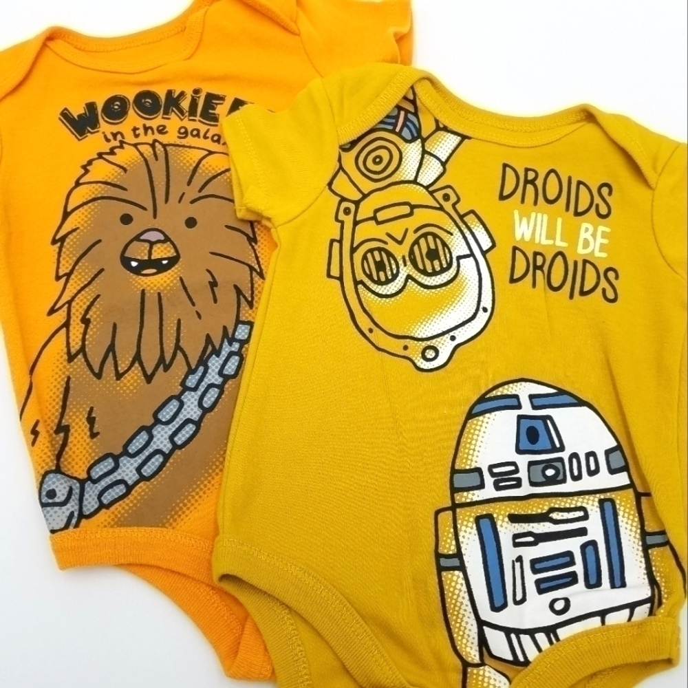 Star Wars Droid Wookie Bodysuit Onesie Set 3-6m